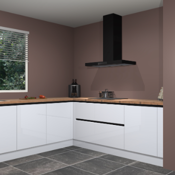 Sneeuwwitte hoogglans greeploze keuken Moroni 35580