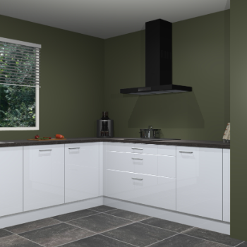 Sneeuwwitte hoogglans keuken Moroni 35590