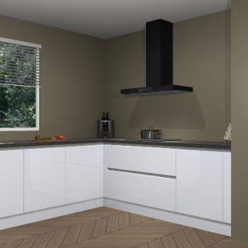 Sneeuwwitte hoogglans greeploze keuken Moroni 35592