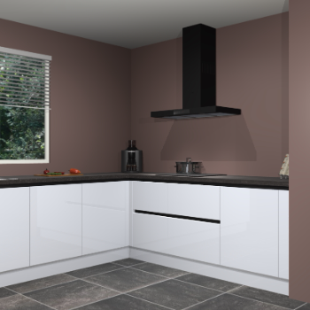 Sneeuwwitte hoogglans greeploze keuken Moroni 35596