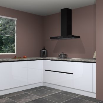 Sneeuwwitte hoogglans greeploze keuken Moroni 35605