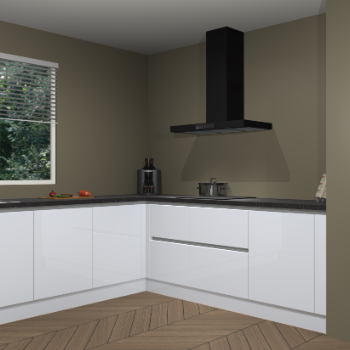 Sneeuwwitte hoogglans greeploze keuken Moroni 35616