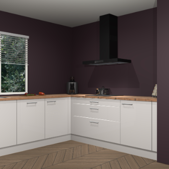 Zijdegrijze hoogglans keuken Moroni 35671