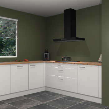 Zijdegrijze hoogglans keuken Moroni 35672