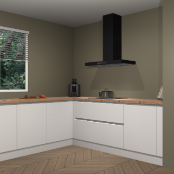 Zijdegrijze  hoogglans greeploze keuken Moroni 35673