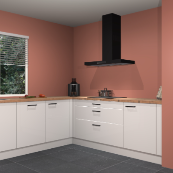 Zijdegrijze hoogglans keuken Moroni 35674