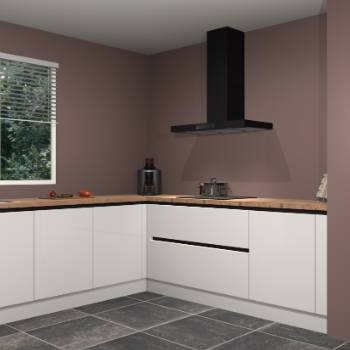 Zijdegrijze  hoogglans greeploze keuken Moroni 35676