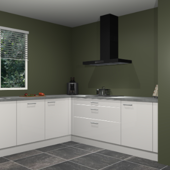 Zijdegrijze hoogglans keuken Moroni 36526