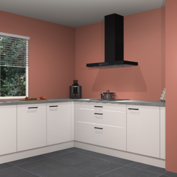 Zijdegrijze hoogglans keuken Moroni 36528