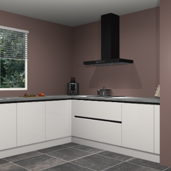 Zijdegrijze  hoogglans greeploze keuken Moroni 36530