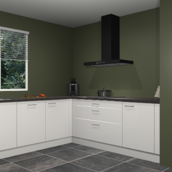 Zijdegrijze hoogglans keuken Moroni 36532