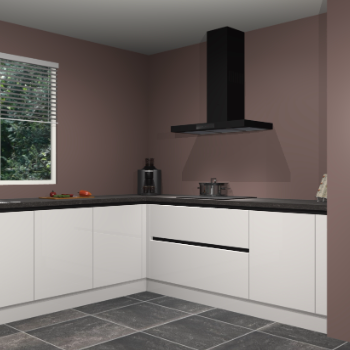 Zijdegrijze  hoogglans greeploze keuken Moroni 36536