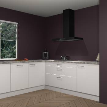 Zijdegrijze hoogglans keuken Moroni 36537