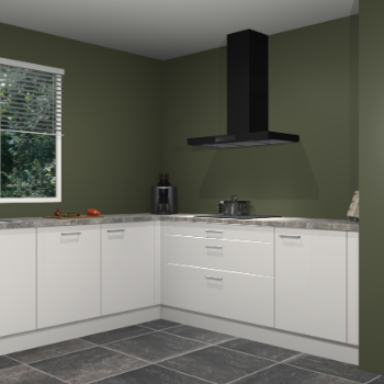 Zijdegrijze hoogglans keuken Moroni 36538