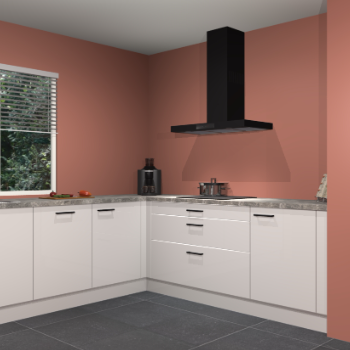 Zijdegrijze hoogglans keuken Moroni 36540