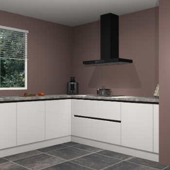 Zijdegrijze  hoogglans greeploze keuken Moroni 36542