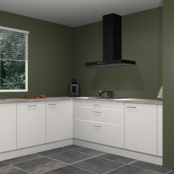 Zijdegrijze hoogglans keuken Moroni 36544