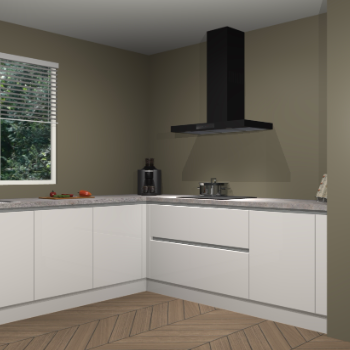 Zijdegrijze  hoogglans greeploze keuken Moroni 36545