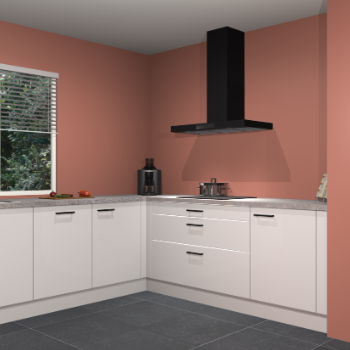 Zijdegrijze hoogglans keuken Moroni 36546