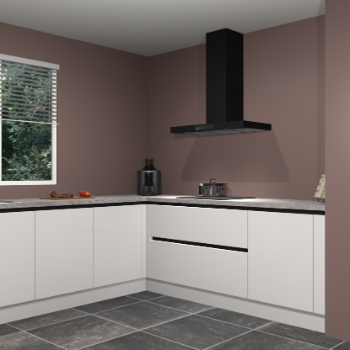 Zijdegrijze  hoogglans greeploze keuken Moroni 36548