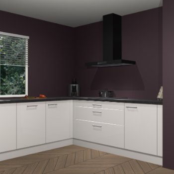 Zijdegrijze hoogglans keuken Moroni 36549