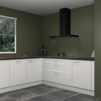 Zijdegrijze hoogglans keuken Moroni 36550