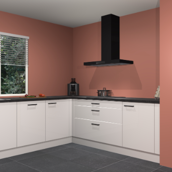 Zijdegrijze hoogglans keuken Moroni 36552