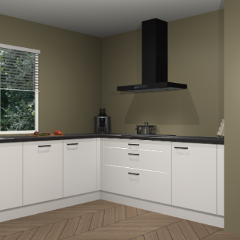 Zijdegrijze hoogglans keuken Moroni 36553