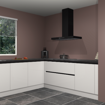 Zijdegrijze  hoogglans greeploze keuken Moroni 36554