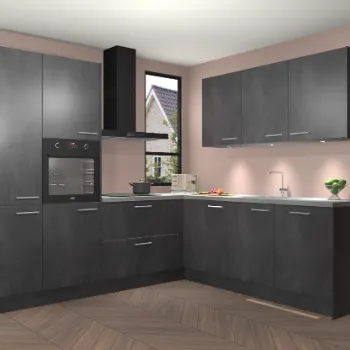 Beton zwarte keuken China 22201