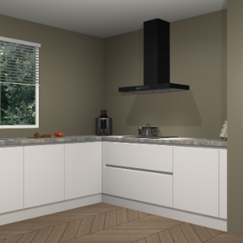 Zijdegrijze greeploze keuken Moroni 37000