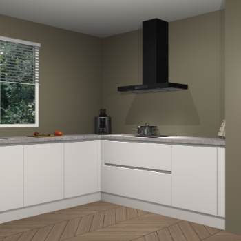 Zijdegrijze greeploze keuken Moroni 37006