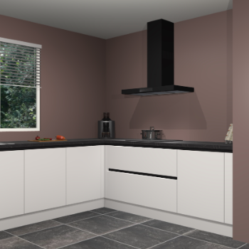 Zijdegrijze greeploze keuken Moroni 37015