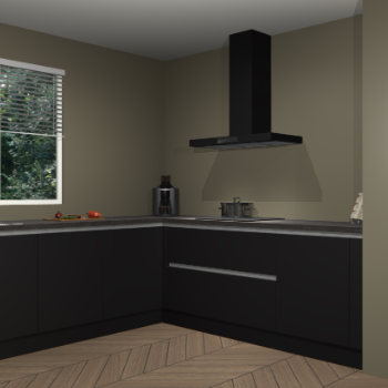 Zwarte greeploze keuken Moroni 37077