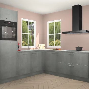 Beton parelgrijze keuken Affligem 19247