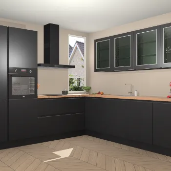 Zwarte greeploze keuken Utah 21750