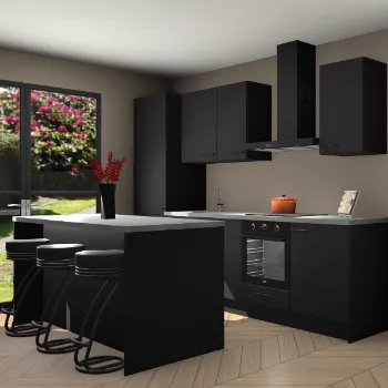 Zwarte keuken Foshan 37837