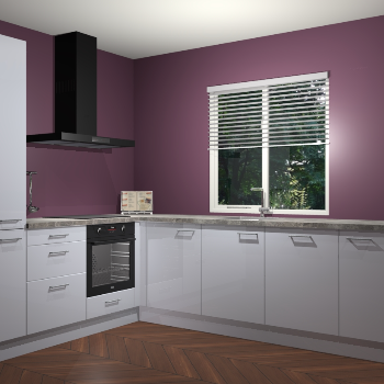 Sneeuwwit hoogglans keuken Doha 37279