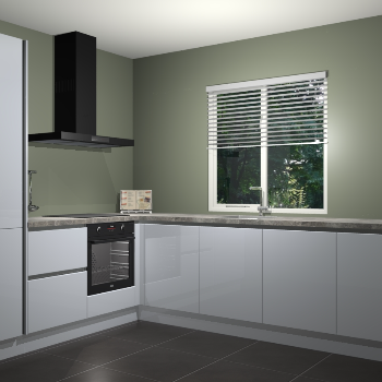 Sneeuwwit hoogglans keuken Doha 37311