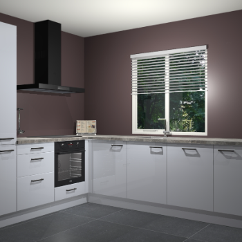 Sneeuwwit hoogglans keuken Doha 37313