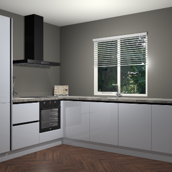 Sneeuwwit hoogglans keuken Doha 37314