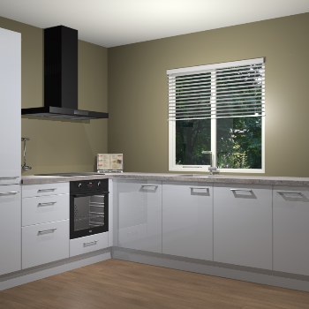 Sneeuwwit hoogglans keuken Doha 37315