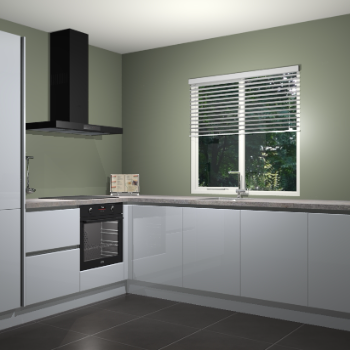 Sneeuwwit hoogglans keuken Doha 37317