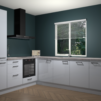 Sneeuwwit hoogglans keuken Doha 37318