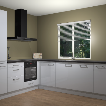 Sneeuwwit hoogglans keuken Doha 37321