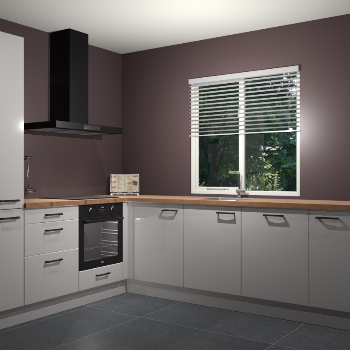 Zijdegrijs hoogglans keuken Doha 37332