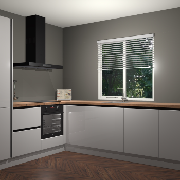 Zijdegrijs hoogglans keuken Doha 37333