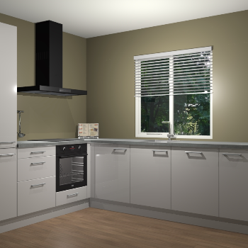 Zijdegrijs hoogglans keuken Doha 37336