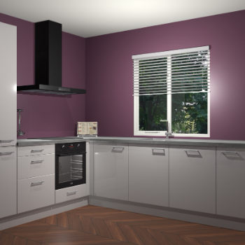 Zijdegrijs hoogglans keuken Doha 37337