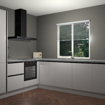 Zijdegrijs hoogglans keuken Doha 37341